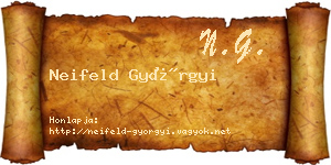 Neifeld Györgyi névjegykártya